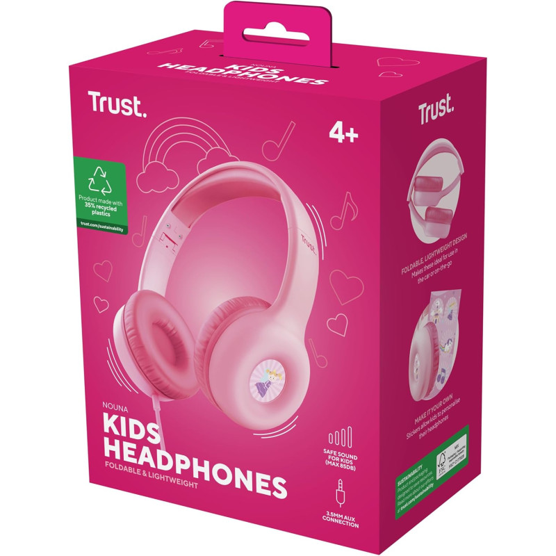 Trust Навушники Nouna Headphones mini-jack, Mic, Рожевий