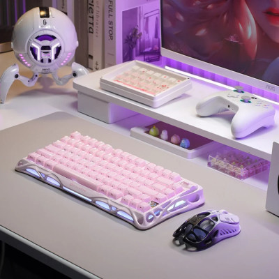 GravaStar Клавіатура механічна Mercury K1 80keys, GravaStar x Kailh Cheery Pink, EN/UKR, BT/WL/USB, Sakura Pink GravaStar Клавіатура механічна Mercury K1 80keys, GravaStar x Kailh Cheery Pink, EN/UKR, BT/WL/USB, Sakura Pink