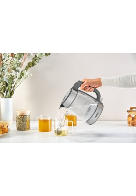 Tefal Електрочайник Glass Kettle, 1,7л, скло, сірий