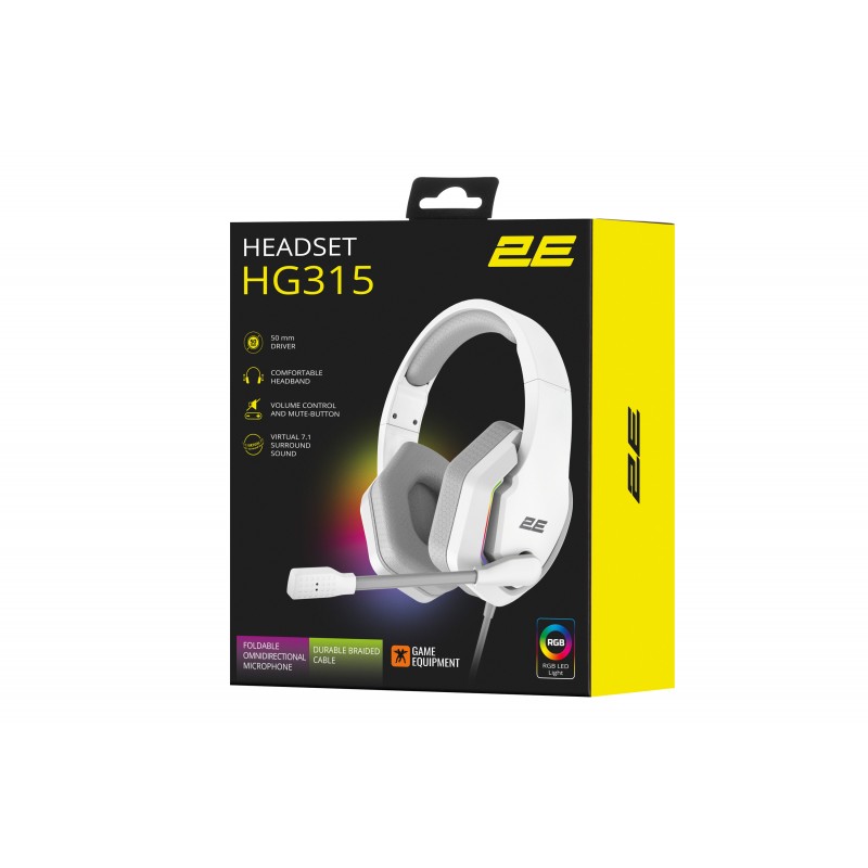 2E Gaming Гарнітура HG315 RGB USB 7.1 White