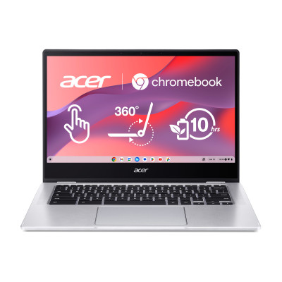 Acer Ноутбук Chromebook Spin CP314-1HN 14" FHD IPS, Intel C N4500, 8GB, F128GB, UMA, ChromeOS, сріблястий