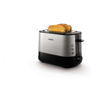 Philips Тостер Viva Collection, 1050Вт, пластик+ метал, чорний+нерж