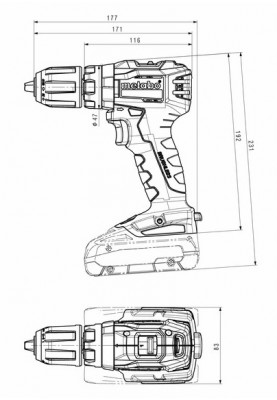 Metabo Дриль ударний SB 18 L BL, акумуляторний, Li-Power, 2*18В, 2Аг, metaBOX 145, 1.4кг