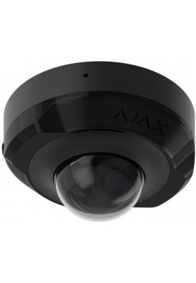 Ajax IP-Камера дротова DomeCam Mini, 8мп, 4мм, Poe, True WDR, IP 65, ІЧ 30м, аудіо, кут огляду 75°до 85°, міні купольна, чорна