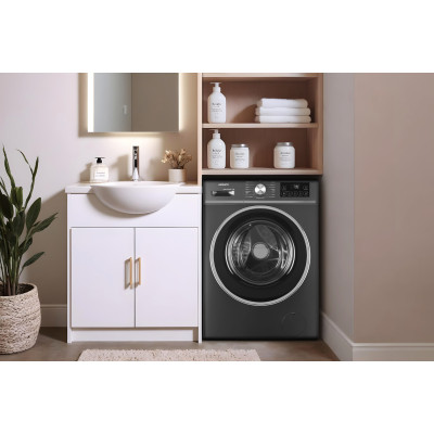 ARDESTO Пральна машина фронтальна Black Mars, 8кг, 1200, А+++, 55см, дисплей, пара, інвертор, сірий