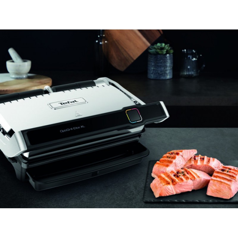 Tefal Гриль прижимний OptiGrill Elite XL 2200Вт, темп. режимів-16, з`ємні пластини, метал