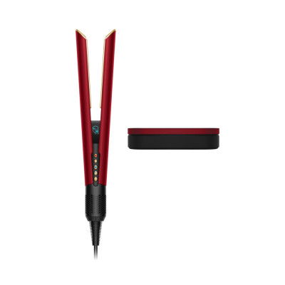 Dyson Випрямляч Dyson із вологого на сухе HТ01 Airstrait Red Velvet/Gold, темп.режимів-3, 80-140С, OLED-дисплей, метал, червоний