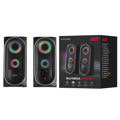 2E Акустична система PCS234 RGB, 2.0, USB, Black 2E Акустична система PCS234 RGB, 2.0, USB, Black