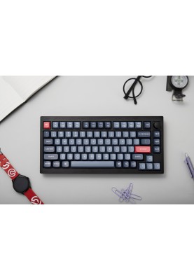 Keychron Клавіатура механічна V1 Max 84Key, Gateron Jupiter Banana, WL/BT/USB-A, QMK, Hot-swap, Knob, EN/UKR, RGB, чорний