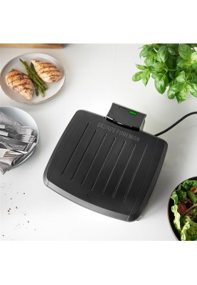 Russell Hobbs Гриль George Foreman прижимний Immersa Medium, 1300Вт, темп. режимів-1, з`ємні пластини, метал, пластик, чорний