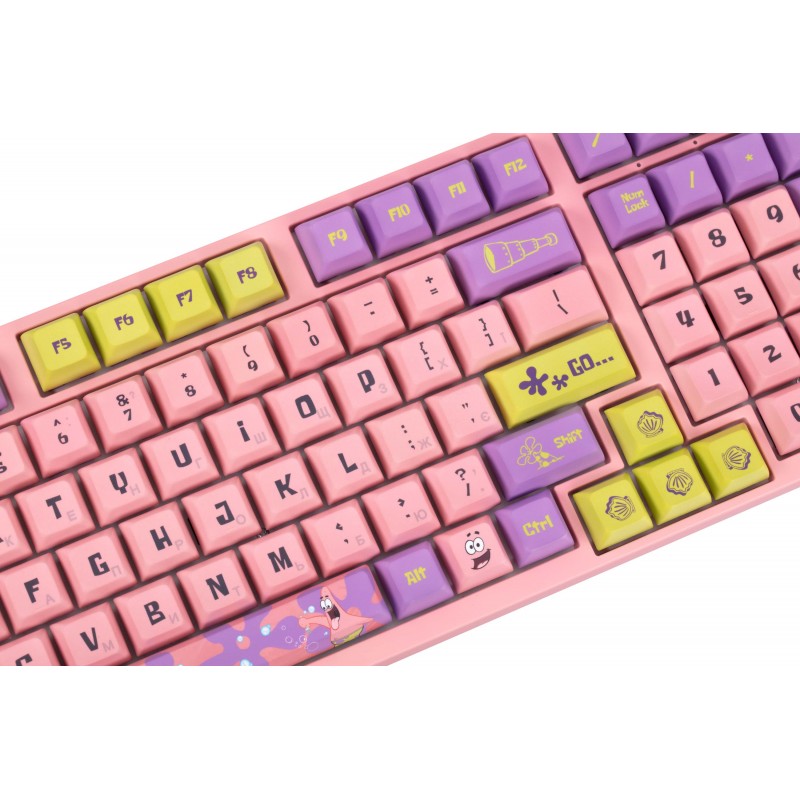 Akko Клавіатура механічна 3098S Patrick 98Key, CS Sponge, USB-A, Hot-swappable, EN/UKR, RGB, Рожевий