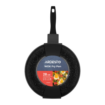 ARDESTO Сковорода ВОК Gemini Anzio, 28см, алюміній, чорний