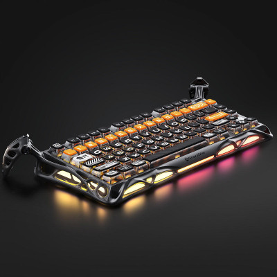 GravaStar Клавіатура механічна Mercury K1 Pro 80keys, GravaStar x Kailh Speedy Mint, BT/WL/USB, RGB, CyberFlare