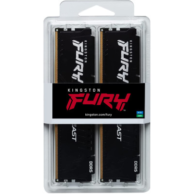 Kingston Пам'ять ПК DDR5 16GB KIT (8GBx2) 5600 FURY Beast Black