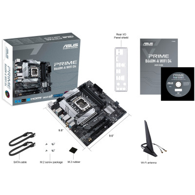 ASUS Материнська плата PRIME B660M-A WIFI D4 s1700 B660 4xDDR4 M.2 HDMI DP Wi-Fi BT mATX ASUS Материнська плата PRIME B660M-A WIFI D4 s1700 B660 4xDDR4 M.2 HDMI DP Wi-Fi BT mATX