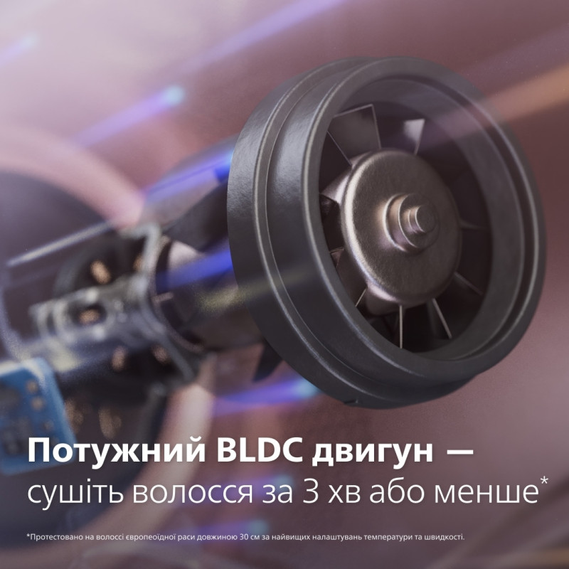 Philips Фен 8000 Series, 1400Вт, 3 режими, іонізація, хол. обдув, турборежим, рожевий