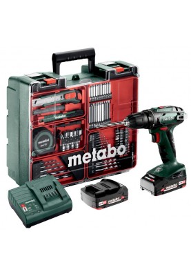 Metabo Шурпокрут-дриль BS 18 MOBILE WERKSTATT, акумуляторний, 2*18В, 2 Аг, 1.3кг