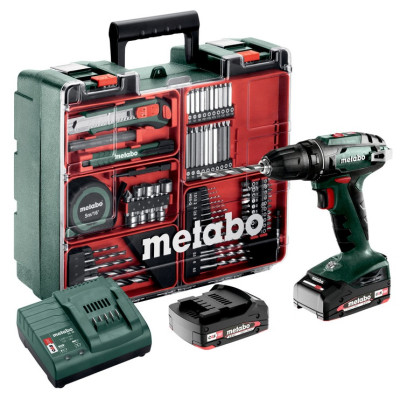 Metabo Шурпокрут-дриль BS 18 MOBILE WERKSTATT, акумуляторний, 2*18В, 2 Аг, 1.3кг