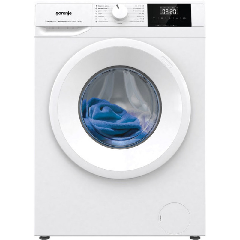 Gorenje Пральна машина фронтальна, 6кг, 1000, A+++, 43.5см, дисплей, пар, інвертор, білий