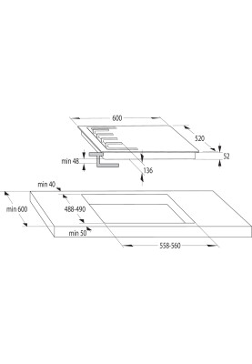 Gorenje Комплект (духовка електрична BO6735E05B + поверхня газова на склі GTW641EB), 743549, чорний