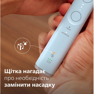 Philips Щітка зубна електр., Sonicare 6100 Series, 62т. колів/хв, насадок-1, футляр, блакитний