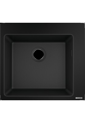 Hansgrohe Мийка кухонна S51, граніт, квадрат, без крила, 560х510х190мм, чаша - 1, накладна, S510-F450, чорний графіт