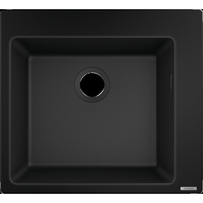 Hansgrohe Мийка кухонна S51, граніт, квадрат, без крила, 560х510х190мм, чаша - 1, накладна, S510-F450, чорний графіт