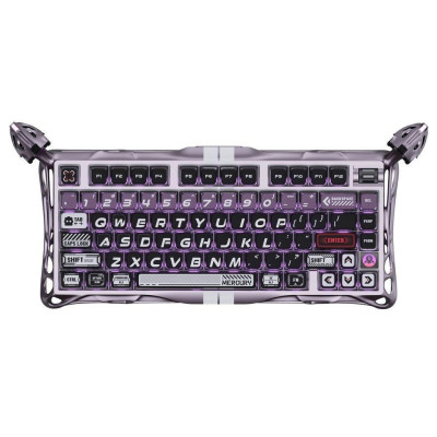 GravaStar Клавіатура магнітна Mercury V75 Pro 80keys, GravaStar x Gateron Jade Gaming, USB-A, 8k, RGB, Iron Purple