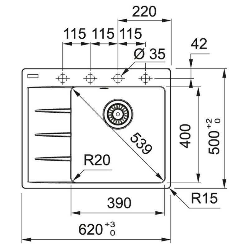 Franke Кухонні мийки Centro CNG 611-62 TL