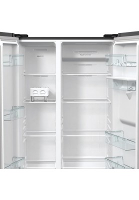 Gorenje Холодильник SBS, 179х67х92см, 2 двері, 353(191)л, А++, NF+, Інв., Зона св-ті, диспенсер, генератор льоду, Зовн. Диспл, чорний