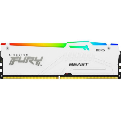 Kingston Пам'ять ПК DDR5 16GB 6400 Beast White RGB EXPO