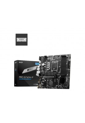 MSI Материнська плата PRO B760M-P s1700 B760 4xDDR5 HDMI DP D-Sub mATX