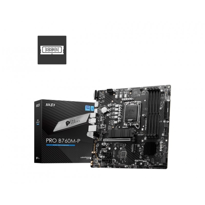 MSI Материнcька плата PRO B760M-P s1700 B760 4xDDR5 HDMI DP D-Sub mATX