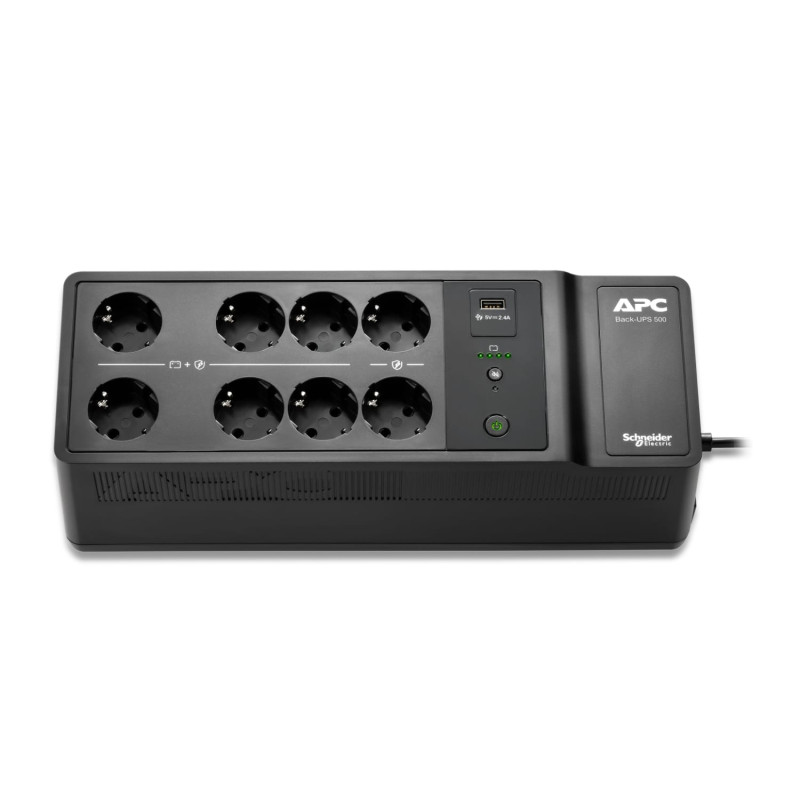 APC Джерело безперебійного живлення Back-UPS 550VA/300W, USB charging port, USB, 6+2 Schuko