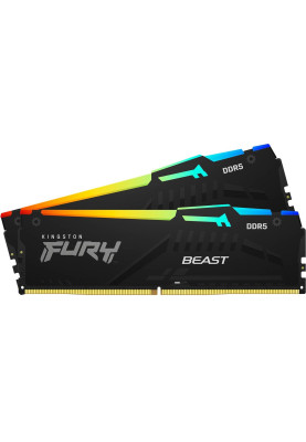 Kingston Пам'ять ПК Kingston DDR5 64GB KIT (32GBx2) 6400 FURY Beast RGB XMP
