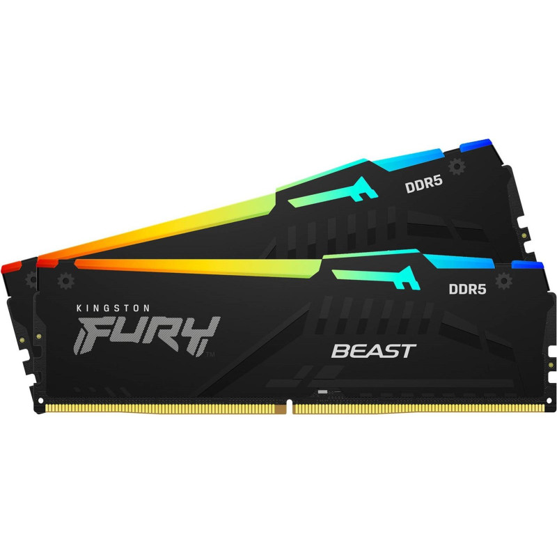 Kingston Пам'ять ПК Kingston DDR5 64GB KIT (32GBx2) 6400 FURY Beast RGB XMP