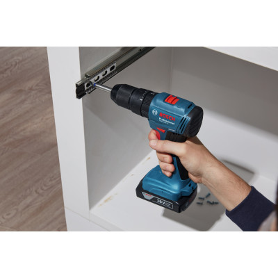 Bosch Акумуляторний ударний дриль-шуруповерт GSB 185-LI, 2 аккумулятори 2.0 Ah, ЗП GAL 18V-20, кейс