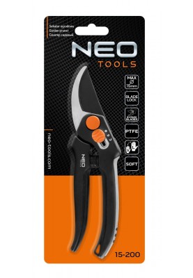 Neo Tools Секатор площинний, d різу 15мм, 185мм, 164г