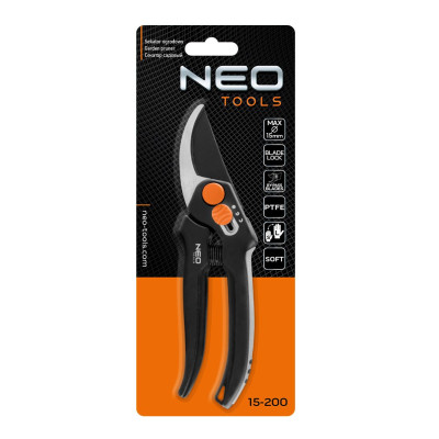 Neo Tools Секатор площинний, d різу 15мм, 185мм, 164г