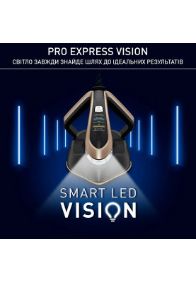 Tefal Утюг-парогенератор Pro Express Vision, 3000Вт, 1200мл, паровий удар -800гр, постійна пара - 180гр, керам. підошва, чорно-золотий