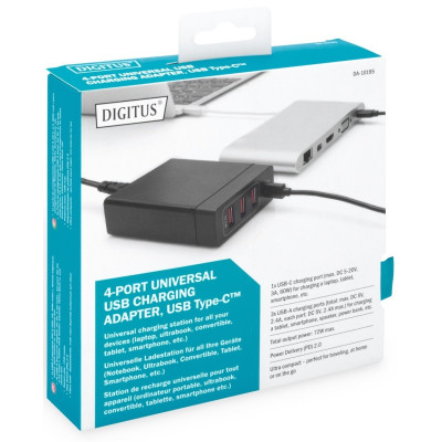 Digitus Зарядний пристрій 4 Port Universal USB