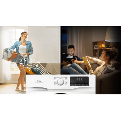 TCL Пральна машина фронтальна, 6кг, 1000, B, 45см, дисплей, пара, інвертор, білий TCL Пральна машина фронтальна, 6кг, 1000, B, 45см, дисплей, пара, інвертор, білий