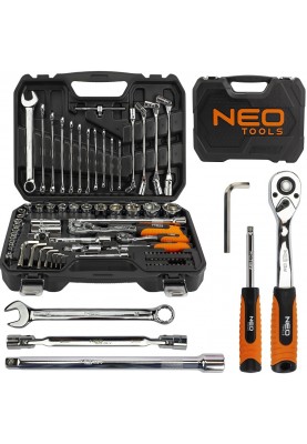 Neo Tools Набір інструменту 1/2", 1/4", CrV, 77 од.