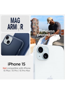 Spigen Чохол для Apple iPhone 15 Mag Armor MagFit, Navy Blue