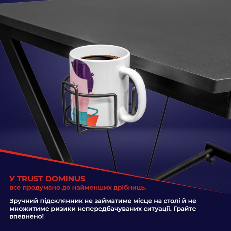 Trust Ігровий стіл  GXT711X DOMINUS DESK BLACK