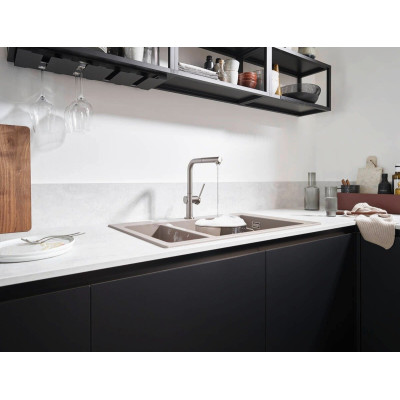 Hansgrohe Змішувач для кухні Talis M54, довж.виливу - 215мм, витяжний, 1важіль, KM270sBox, матовий чорний