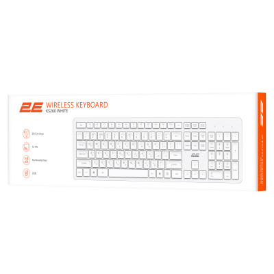2E Клавіатура мембранна 2E KS260 106key, WL, EN/UK, білий