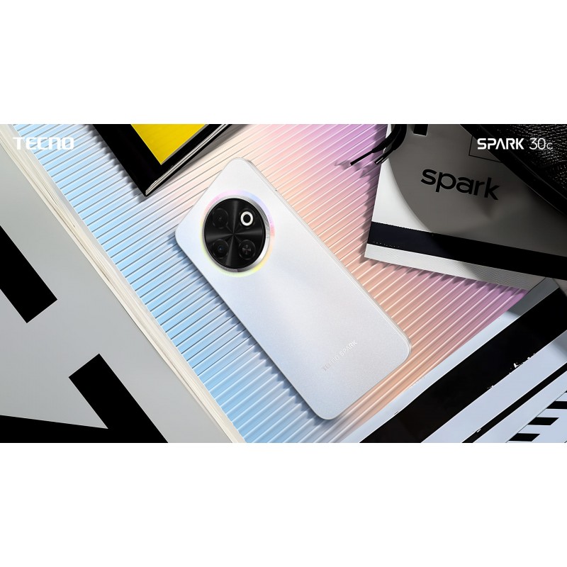 TECNO Смартфон Spark 30C (KL5n) 6.67" 6/128ГБ, 2SIM, 5000мА•год, Orbit White