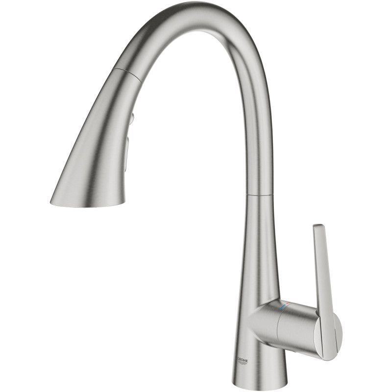 Grohe Змішувач для кухні Scala, довж.виливу - 231мм, поворотний/витяжний, 1важіль, супер сталь