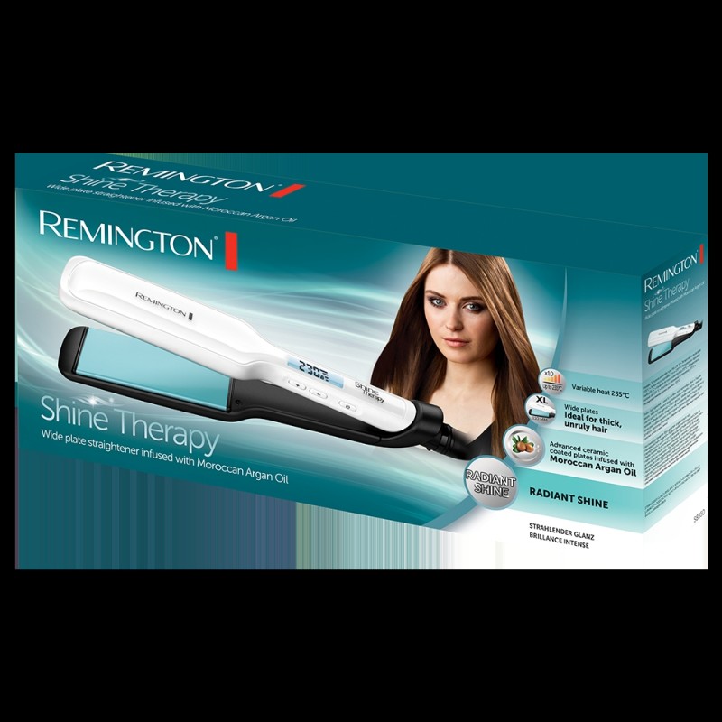 Remington Випрямляч Shine Therapy, темп.режимів-10, 150-230С, дисплей, кераміка, білий